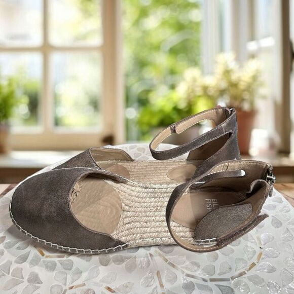 Eileen Fisher $195 Lala Leather Jute Espadrille Flat Sandals NWT - Picture 15 of 16